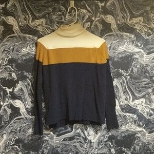 J crew color block turtleneck sweater